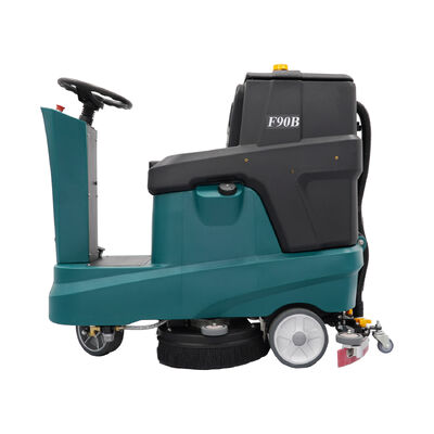 Harga yang bagus Electric Drivable Commercial Ride On Floor Scrubber Untuk Lantai Kotak 1100W on line