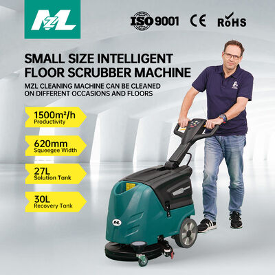 Buen precio Fregadora de suelos industrial comercial a pilas de diseño compacto en línea