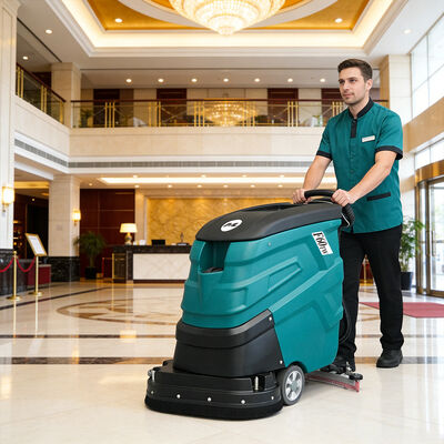 Harga yang bagus Penyapu Lantai Dorong Ganda Sikat 350W*2 Tangki Pemulihan 65L Waktu Kerja Baterai 5 jam on line