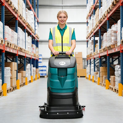 Good price Walk Behind Floor Scrubber Machine Double Brush System 830mm Squeegee 5h ECO Mode Runtime online