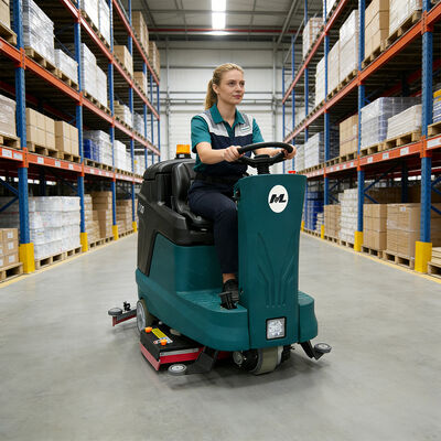 Хорошая цена Поломоечная машина с сиденьем оператора Ride On Dual Brush 5500 м²/ч 110 л онлайн