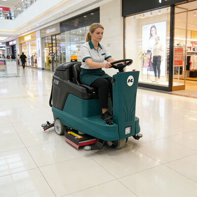 Harga yang bagus Warehouse Ride On Floor Scrubber Machine 1000W 155rpm Dioperasikan dengan baterai on line