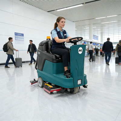 Harga yang bagus Ride On Floor Scrubber dengan 6V×4 240Ah Gel/Lithium Battery 400W Suction Motor Penggunaan komersial industri on line