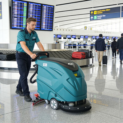 Harga yang bagus Mesin Pembersih Lantai Komersial Tipe Dorong 560mm Ideal untuk Kantor Pusat Perbelanjaan on line