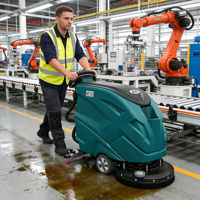 Bon prix Laveuse de sol industrielle à pousser, conception mécanique, batterie 83AH en ligne