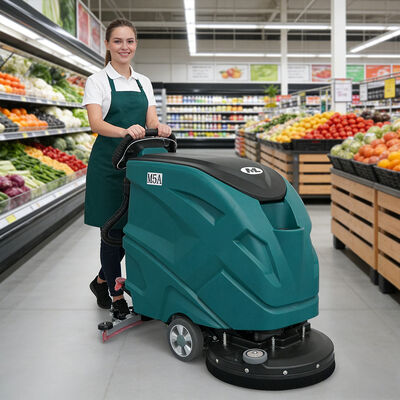 Harga yang bagus 90W baterai traksi berjalan di belakang lantai scrubber 510mm 3000m2/h Mesin pembersih industri on line