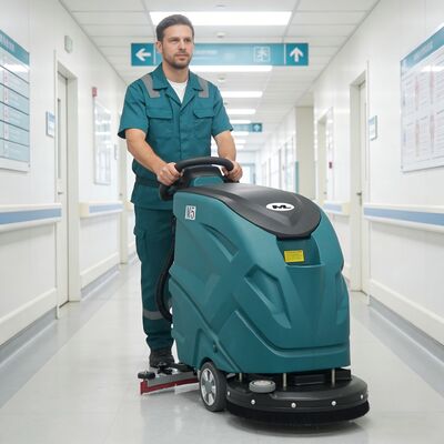 Good price 560mm Cleaning Width Walk Behind Floor Scrubber Machine 48L Tank 2000㎡/h 12V*2-83AH Battery online