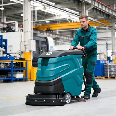 Giá tốt. Đi đằng sau máy rửa sàn Động cơ chải kép 350W × 2 Động cơ hút mạnh 400W cho nhà máy kho trực tuyến